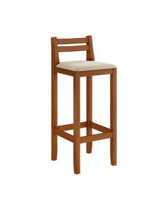 Banqueta em Madeira Maciça Alta 98 Cm Ibiza - Malbec Assento Off White