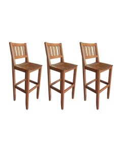 Kit com 3 Banquetas Madeira Maciça Mineira para Area Externa Malbec
