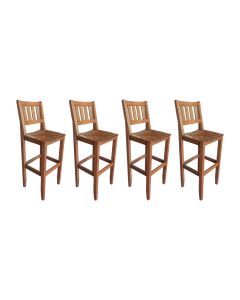 Kit com 4 Banquetas Madeira Maciça Mineira para Area Externa Malbec