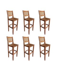 Kit com 6 Banquetas Madeira Maciça Mineira para Area Externa Malbec